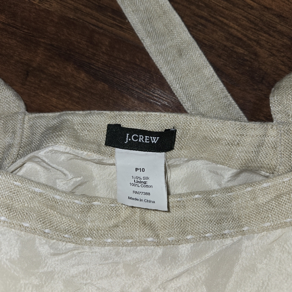 J. Crew Cream Silk Strappy Midi Dress Petite 10 - Picture 10 of 10
